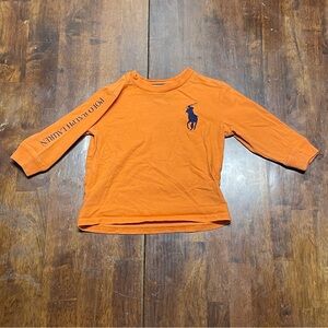 Polo Ralph Lauren Baby 24M Orange Big Pony Long Sleeve T-Shirt Spellout